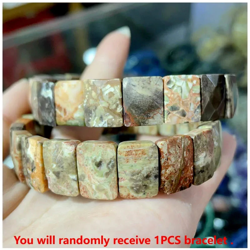 Bohemian Vintage Natural Stone Agate Turquoise Crystal Tiger Eye Beads DIY Jewelry Energy Couple Party Elastic Chain Bracelet