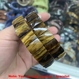 Bohemian Vintage Natural Stone Agate Turquoise Crystal Tiger Eye Beads DIY Jewelry Energy Couple Party Elastic Chain Bracelet