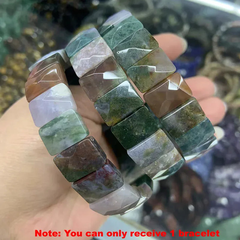 Bohemian Vintage Natural Stone Agate Turquoise Crystal Tiger Eye Beads DIY Jewelry Energy Couple Party Elastic Chain Bracelet
