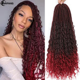 Boho Box Braids Crochet Synthetic Hair Goddess Crochet Box Braids With Curly Ends Bohomian Braids Crochet Hair For Black Women