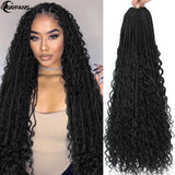 Boho Box Braids Crochet Synthetic Hair Goddess Crochet Box Braids With Curly Ends Bohomian Braids Crochet Hair For Black Women