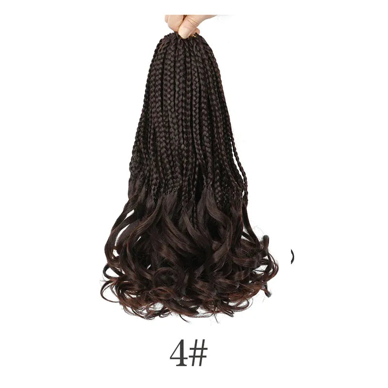 Boho French Curl Crochet Hair Three Strand Goddess Braids Pre Looped Synthetic Extensions Curly Ends Boho Protective Black Women