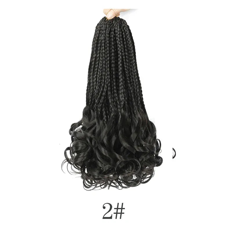 Boho French Curl Crochet Hair Three Strand Goddess Braids Pre Looped Synthetic Extensions Curly Ends Boho Protective Black Women