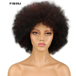 Brazilian Afro Kinky Curly Bob Wigs P4/30# 200% Density Remy Human Hair Wigs Brown Color P2/33# F1B/99J Wigs With Bang For BlacK