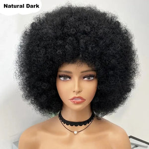 Brazilian Afro Kinky Curly Bob Wigs P4/30# 200% Density Remy Human Hair Wigs Brown Color P2/33# F1B/99J Wigs With Bang For BlacK