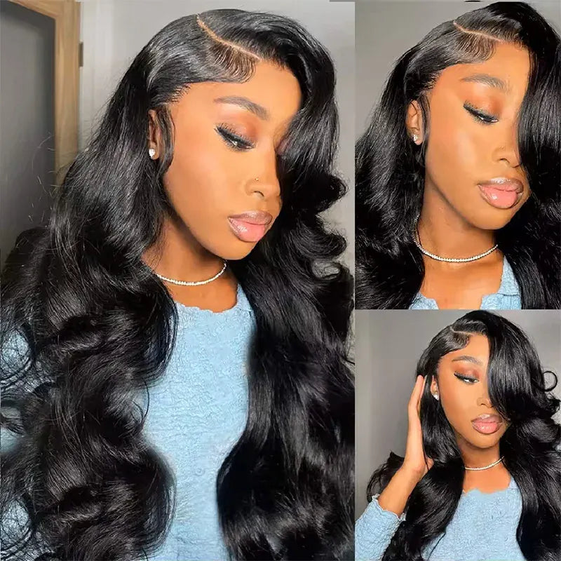 Brazilian Body Wave Human Hair Lace Front Wig 13x6 HD Transparent Lace Pre-Plucked & Pre-Bleached 180-220% Density 16-40 Inch