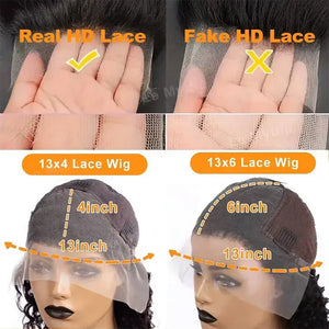 Brazilian Body Wave Human Hair Lace Front Wig 13x6 HD Transparent Lace Pre-Plucked & Pre-Bleached 180-220% Density 16-40 Inch
