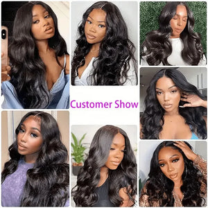 Brazilian Body Wave Human Hair Lace Front Wig 13x6 HD Transparent Lace Pre-Plucked & Pre-Bleached 180-220% Density 16-40 Inch