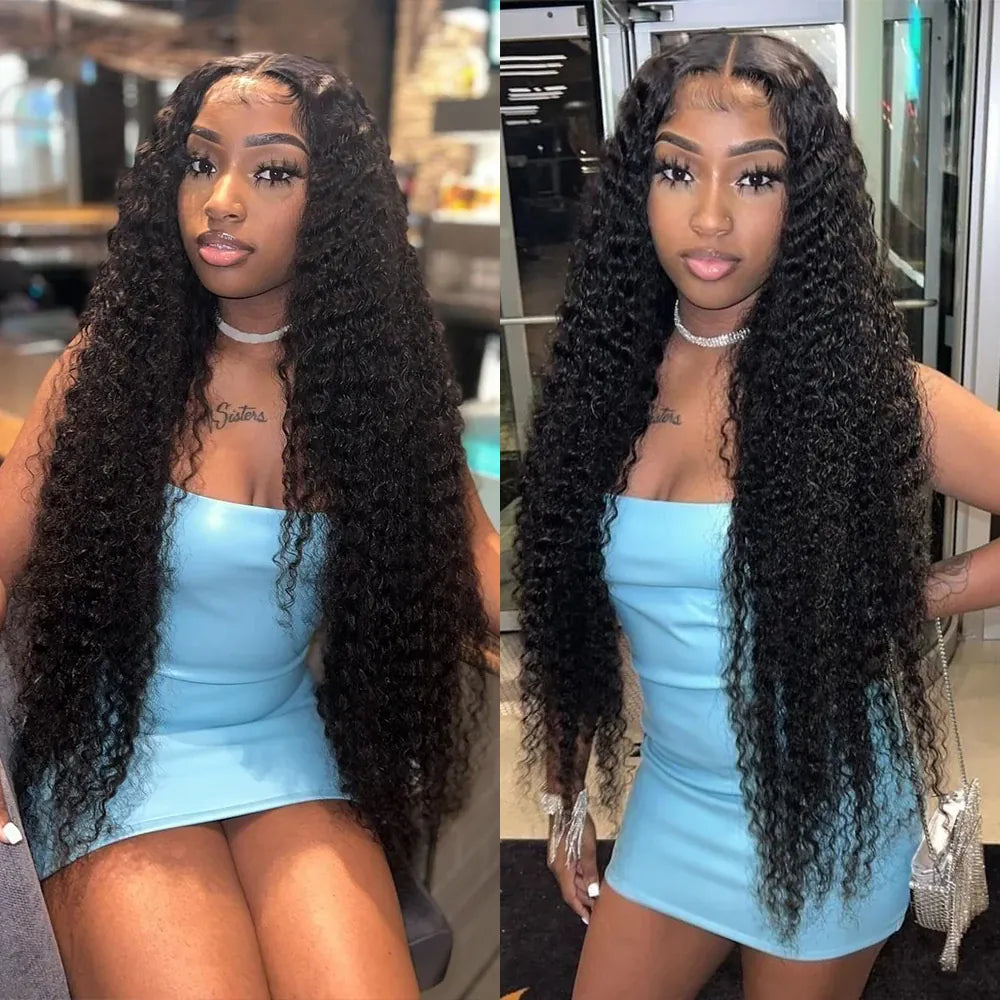Brazilian Deep Curly Human Hair Wig 13X6/13X4/360 HD Lace Frontal Wig 180/250%Density