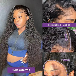 Brazilian Deep Curly Human Hair Wig 13X6/13X4/360 HD Lace Frontal Wig 180/250%Density