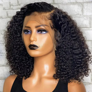 Brazilian Deep Wave Bob Human Hair Wig, 13x4 HD Lace Front, Glueless Wear and Go, Pre-Plucked, 250% Density