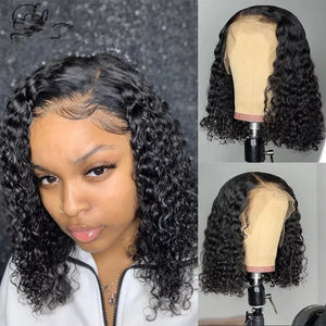 Brazilian Deep Wave Bob Human Hair Wig, 13x4 HD Lace Front, Glueless Wear and Go, Pre-Plucked, 250% Density