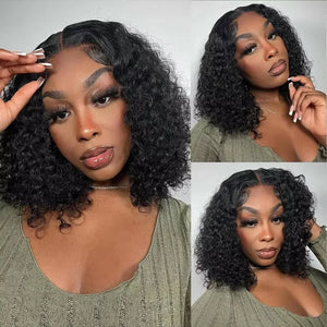 Brazilian Deep Wave Bob Human Hair Wig, 13x4 HD Lace Front, Glueless Wear and Go, Pre-Plucked, 250% Density