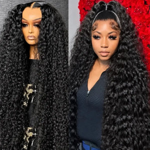 Brazilian Jerry Curly Human Hair Wig 250% Density Pre-Plucked 13x4 or 13x6 HD Transparent Lace Front