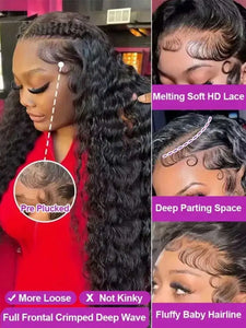 Brazilian Jerry Curly Human Hair Wig, 250% Density, Pre-Plucked HD Transparent Lace Front, 13x4 or 13x6