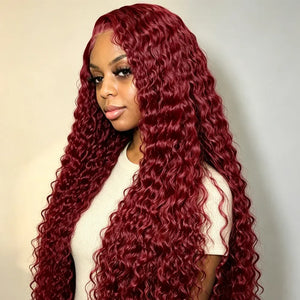 Brown & Blonde Ombre Deep Wave Human Hair Wig, 13x4 HD Lace Front, 200% Density, Pre-Plucked with Baby Hair