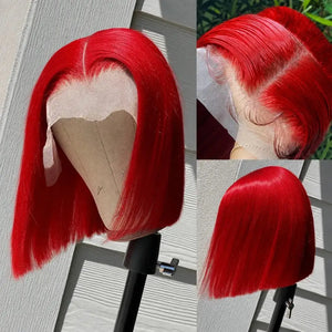 (Bubbles) 613 Blonde Bob Human Hair HD Lace Front Wig 13x4 Brazilian Remy Hair, Straight 150-180% Density, 8-16 Inch