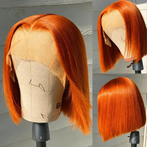 (Bubbles) 613 Blonde Bob Human Hair HD Lace Front Wig 13x4 Brazilian Remy Hair, Straight 150-180% Density, 8-16 Inch