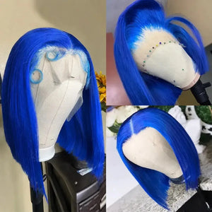 (Bubbles) 613 Blonde Bob Human Hair HD Lace Front Wig 13x4 Brazilian Remy Hair, Straight 150-180% Density, 8-16 Inch