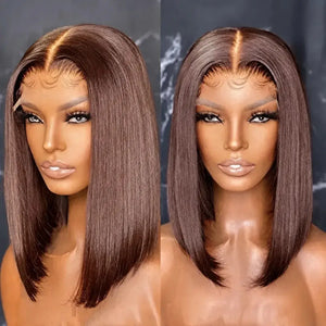 (Bubbles) 613 Blonde Bob Human Hair HD Lace Front Wig 13x4 Brazilian Remy Hair, Straight 150-180% Density, 8-16 Inch