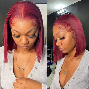 (Bubbles) 613 Blonde Bob Human Hair HD Lace Front Wig 13x4 Brazilian Remy Hair, Straight 150-180% Density, 8-16 Inch