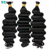 Bulk Human Hair For Braiding Deep Wave Bulk Hair For Boho Braids Double Drawn Bulk Human Hair Bundles Wholesale