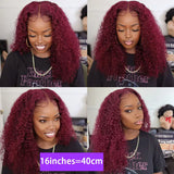 Burgundy Red #99J Short Bob Wig 13x4 HD Lace Front Wig 100% Human Hair Loose Deep Wave Bob Wigs Lace Wigs For Women 250% Density