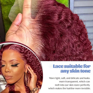 Burgundy Red #99J Short Bob Wig 13x4 HD Lace Front Wig 100% Human Hair Loose Deep Wave Bob Wigs Lace Wigs For Women 250% Density