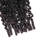 Burmese Curly Crochet Human Hair 26inch 300g Knotless Pre-Separated Feather Human Crochet Hair Lightweight Reusable Remy Hair Extensions With Spiral Curl for Women Natural Black Color