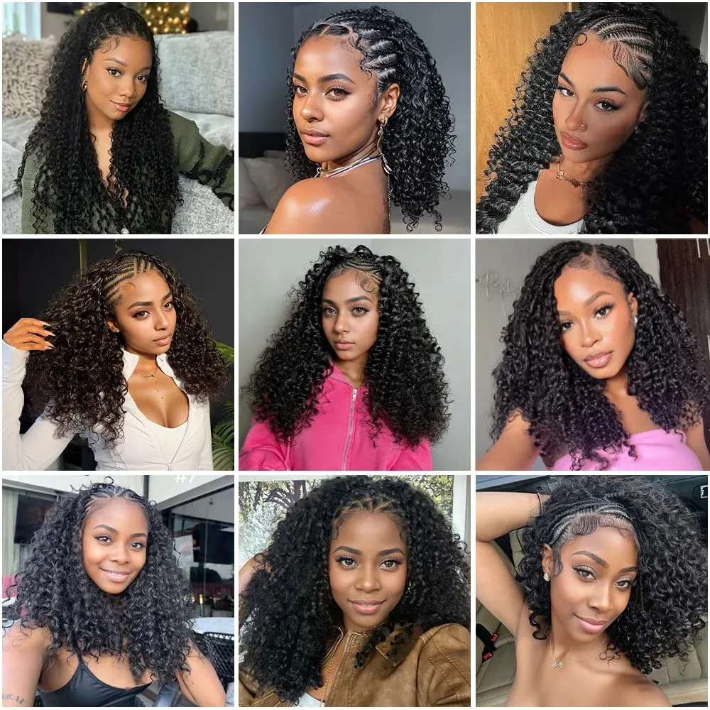 Burmese Curly Crochet Human Hair Braiding Invisible Feather-Line Burmese Curly Miracle Knots Braid Crochet Feather Human Hair