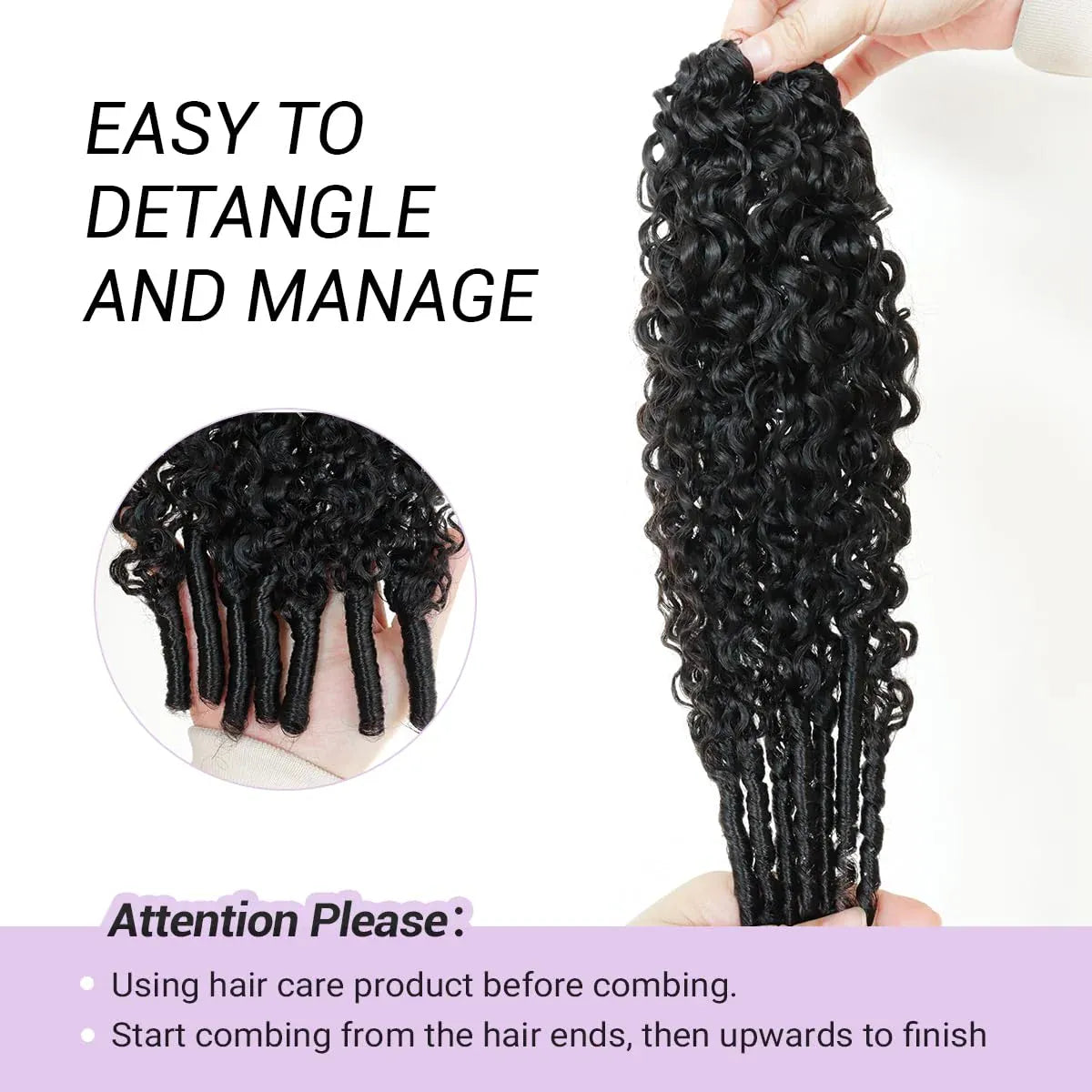 Burmese Curly Crochet Human Hair Braiding Invisible Feather-Line Burmese Curly Miracle Knots Braid Crochet Feather Human Hair