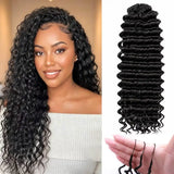 Burmese Curly Kinky Curly Miracle Knots Feather Crochet Human Hair Raw Hair Deep Wave Double Drawn Vietnamese Boho Braids Crochet Human Hair Bundles