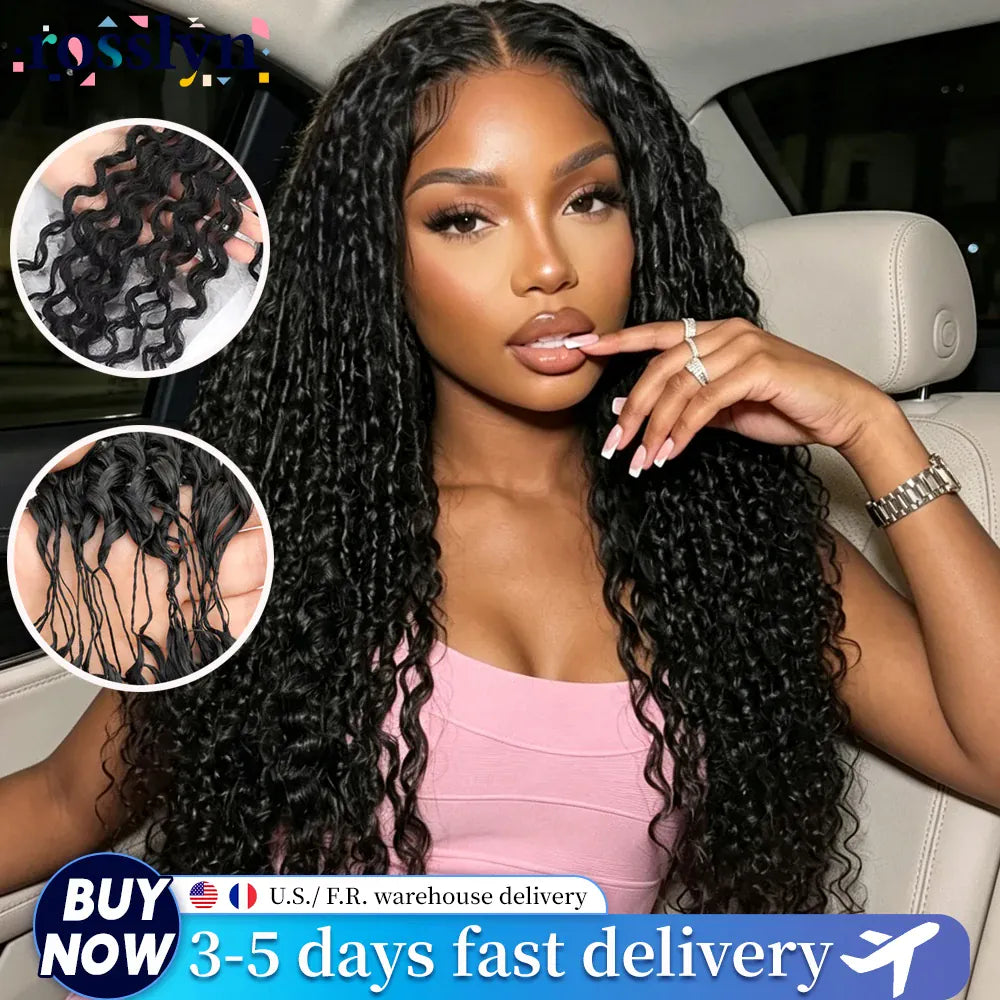 Burmese Curly Kinky Curly Miracle Knots Feather Crochet Human Hair Raw Hair Deep Wave Double Drawn Vietnamese Boho Braids Crochet Human Hair Bundles
