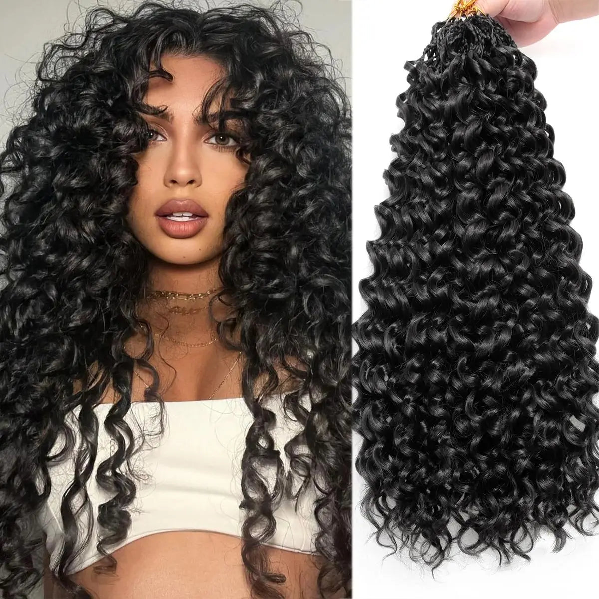 Burmese Curly Kinky Curly Miracle Knots Feather Crochet Human Hair Raw Hair Deep Wave Double Drawn Vietnamese Boho Braids Crochet Human Hair Bundles