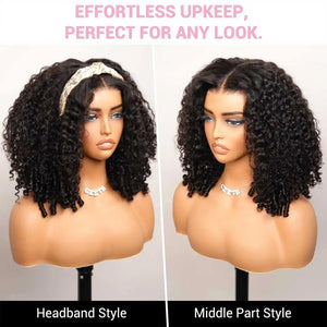 Burmese Curly Remy Human Hair Wig, 13x4 HD Transparent Lace Front, 250% Density, Pre-Plucked