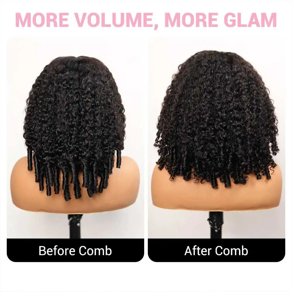Burmese Curly Remy Human Hair Wig, 13x4 HD Transparent Lace Front, 250% Density, Pre-Plucked