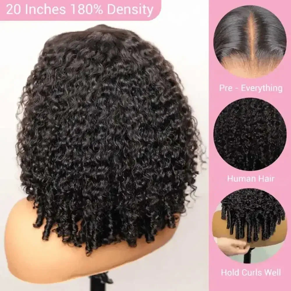 Burmese Curly Remy Human Hair Wig, 13x4 HD Transparent Lace Front, 250% Density, Pre-Plucked