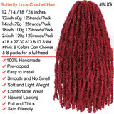 Butterfly Locs Crochet Hair Pre-Looped Natural Black Distressed Locs Crochet Braids New Styles Faux Locs  Briaiding Synthetic