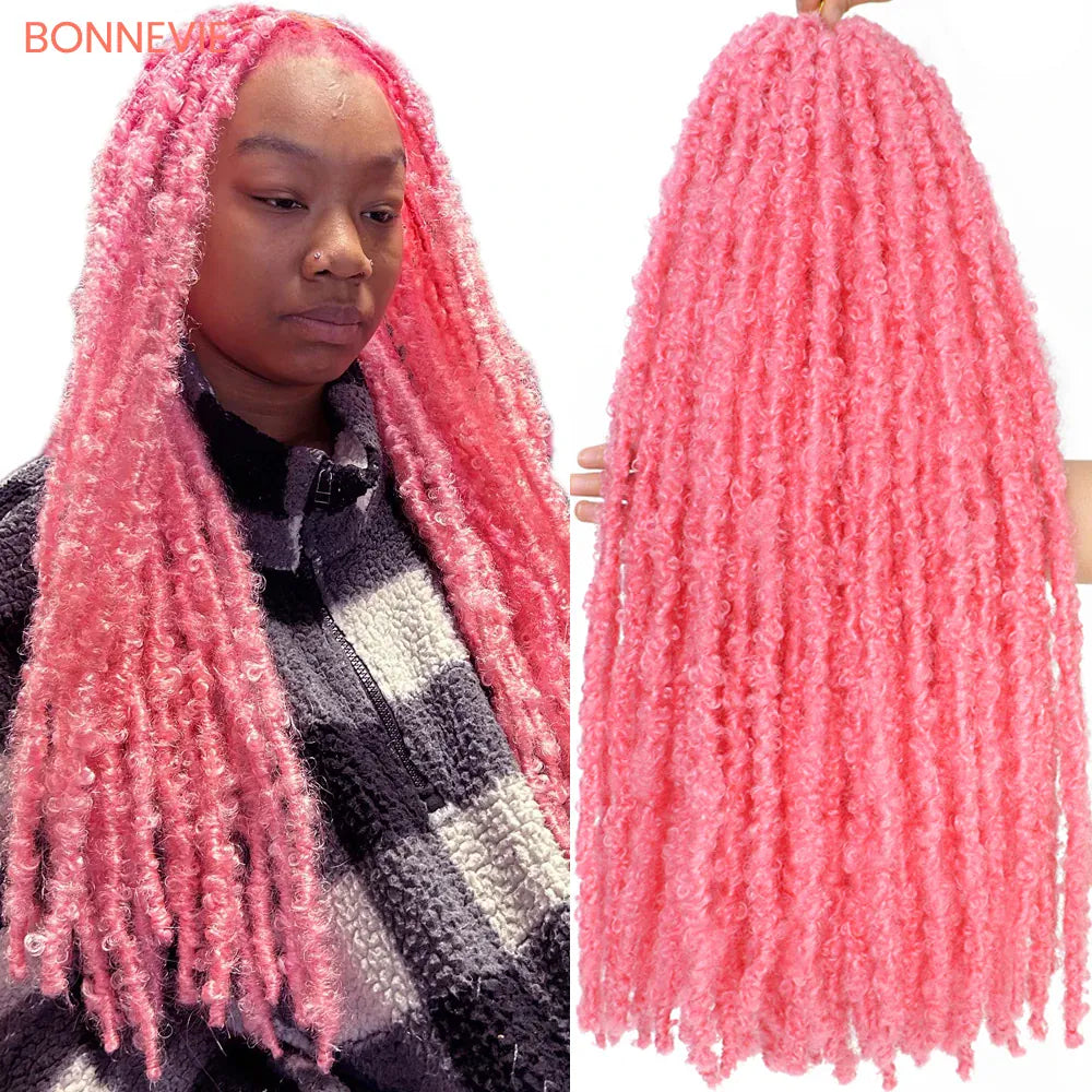 Butterfly Locs Crochet Hair Pre-Looped Natural Black Distressed Locs Crochet Braids New Styles Faux Locs  Briaiding Synthetic