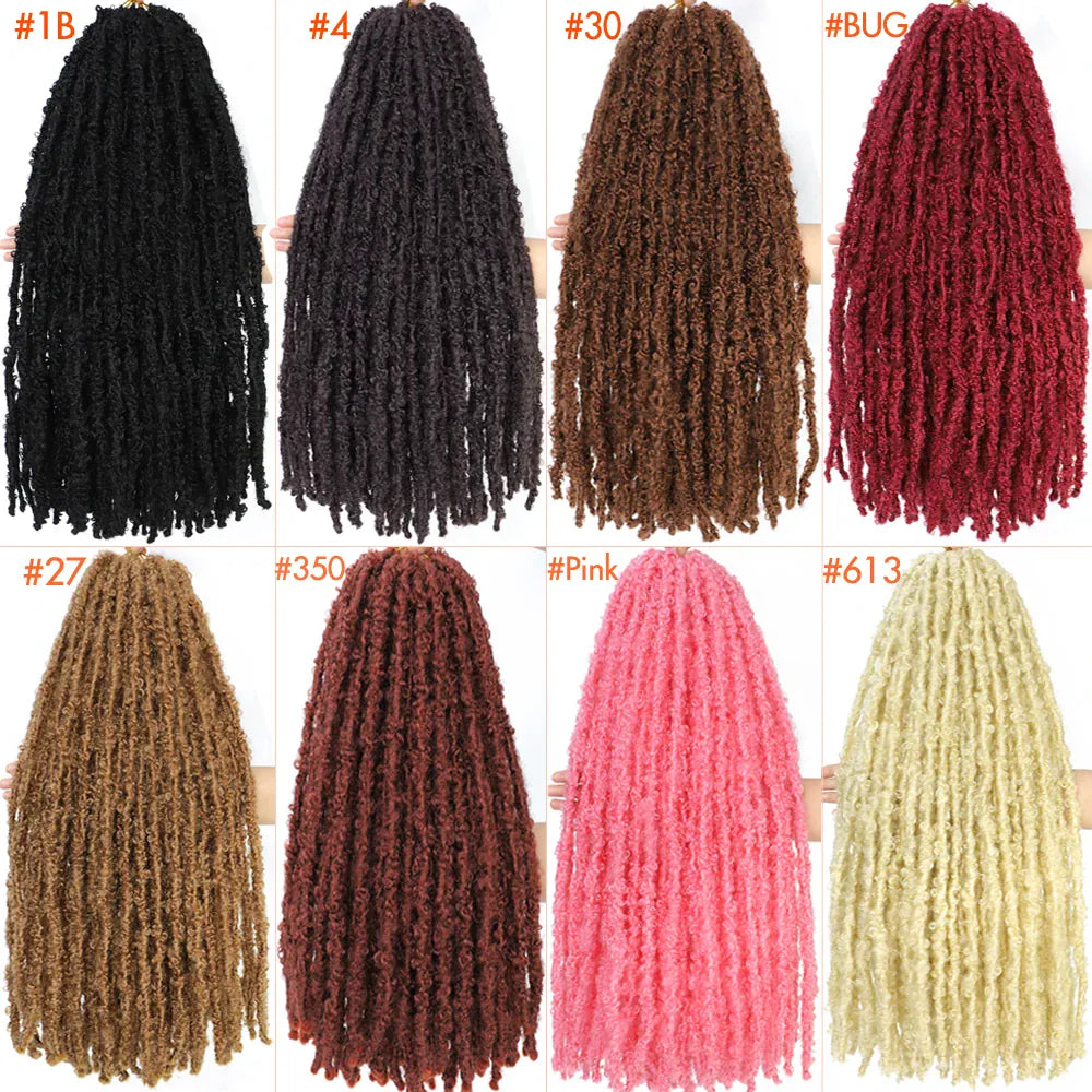 Butterfly Locs Crochet Hair Pre-Looped Natural Black Distressed Locs Crochet Braids New Styles Faux Locs  Briaiding Synthetic