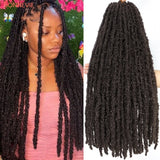 Butterfly Locs Crochet Hair Pre-Looped Natural Black Distressed Locs Crochet Braids New Styles Faux Locs  Briaiding Synthetic