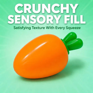 Carrot Crunchy Sound Squishy Fidget Toy, Filled Sensory Squeeze Stress Relief Toy