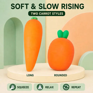 Carrot Squishy Fidget Toy, Soft Slow Rising Vegetable Sensory Stress Relief Squeeze