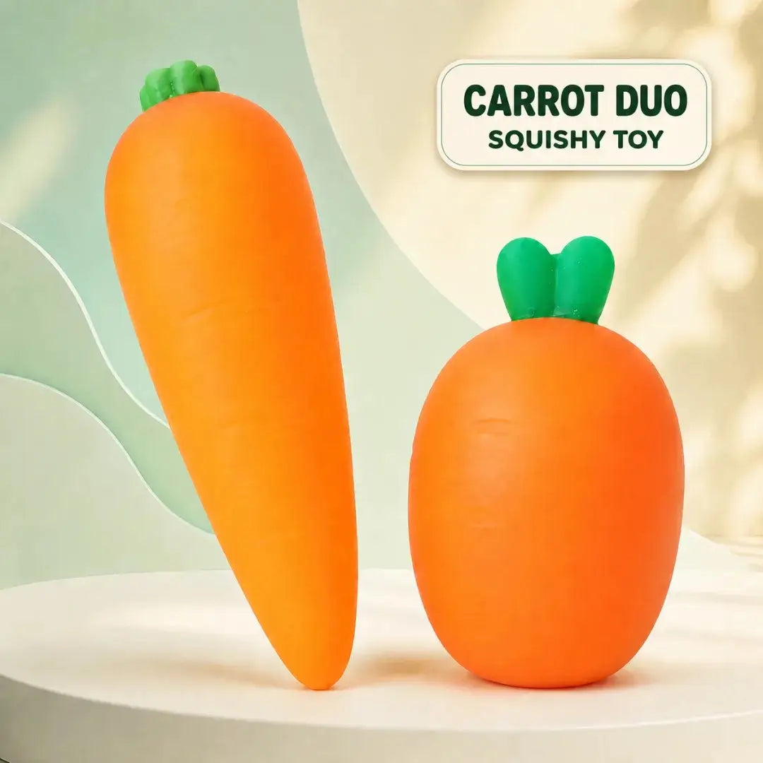 Carrot Squishy Fidget Toy, Soft Slow Rising Vegetable Sensory Stress Relief Squeeze