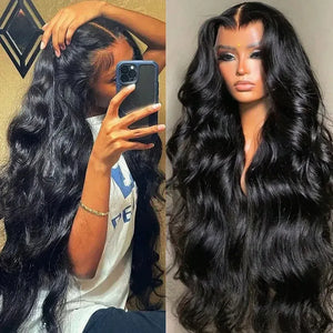 (Ceres) Body Wave Human Hair Wig, 13x4 Lace Front or 5x5 Closure, Glueless Swiss Lace, 200–250% Density, Up to 40 Inch