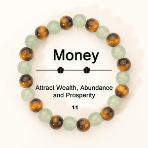 Chakra Balancing Bracelet - Tiger Eye, Green Aventurine & Citrine Healing Stones for Wealth & Positivity