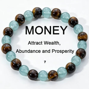 Chakra Balancing Bracelet - Tiger Eye, Green Aventurine & Citrine Healing Stones for Wealth & Positivity