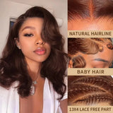 Chocolate Brown 13x4 Body Wave Bob Wig Human Hair Wigs 200 Density #4 Brown Blunt Cut Short Bob Lace Front Wigs Human Hair Short Glueless Wigs for Women
