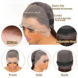 Chocolate Brown 13x4 Human Hair Wigs HD Lace Human Hair Wig 34 Inch Brown Deep Curly Lace Frontal Wigs 13x4 Transparent Lace Wig
