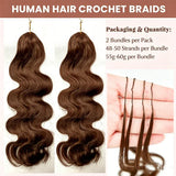 Chocolate Brown Body Wave Crochet Hair Boho Braids Miracle Knots Hair Human Crochet Hair  High Quality Pre-Separated Invisible Wet And Way Crochet Hair Extensions